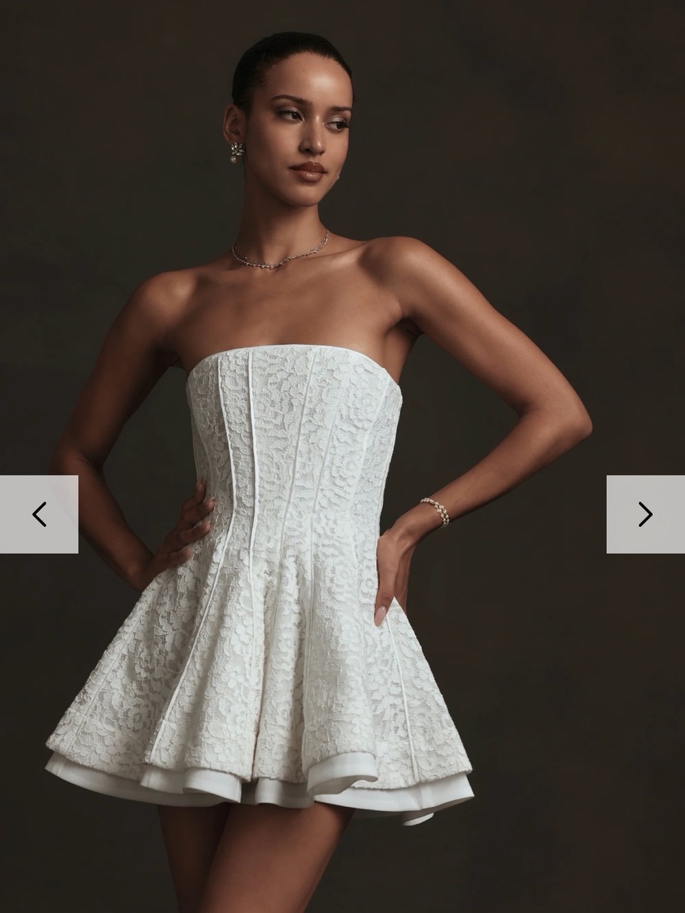 V Chapman Rosemary Rose Lace Mini Dress